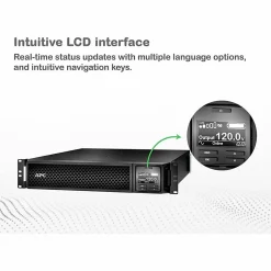 APC Smart-UPS On-Line, 1500VA, Tower, 120V, 6x 5-15R NEMA outlets, SmartSlot, Extended runtime, W/O rail kit - SRT1500XLA