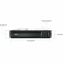 APC® Smart-UPS 6-Outlet Rack-Mount Uninterruptible Power Supply, 1,440VA/1,000 Watts, SMT1500RM2UC