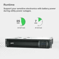 APC® Smart-UPS 6-Outlet Rack-Mount Uninterruptible Power Supply, 1,440VA/1,000 Watts, SMT1500RM2UC