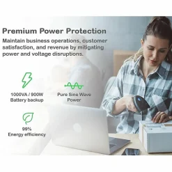 APC® Smart-UPS 8-Outlet Standalone Tower Uninterruptible Power Supply, 1,000VA/700 Watts, SMT1000C