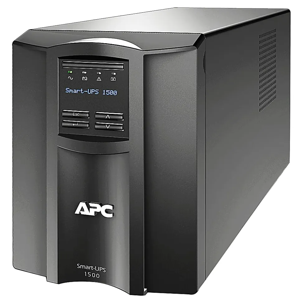 APC® Smart-UPS 8-Outlet Stand-Alone Tower Uninterruptible Power Supply, 1,440VA/1,000 Watts, SMT1500C