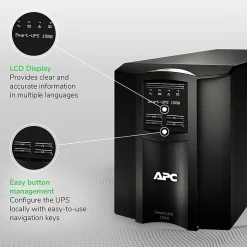 APC® Smart-UPS 8-Outlet Stand-Alone Tower Uninterruptible Power Supply, 1,440VA/1,000 Watts, SMT1500C