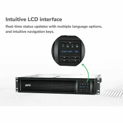 APC® Smart-UPS With SmartConnect 6-Outlet Uninterruptible Power Supply, 750VA/500 Watts, SMT750RM2UC