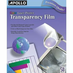 Apollo Laser OHP Transparency Film, 8 1/2" x 11", Box Of 50