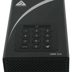 Apricorn Aegis Padlock DT ADT-3PL256-4000 4 TB Desktop Hard Drive - 3.5" External - Black - USB 3.0 - 7200rpm