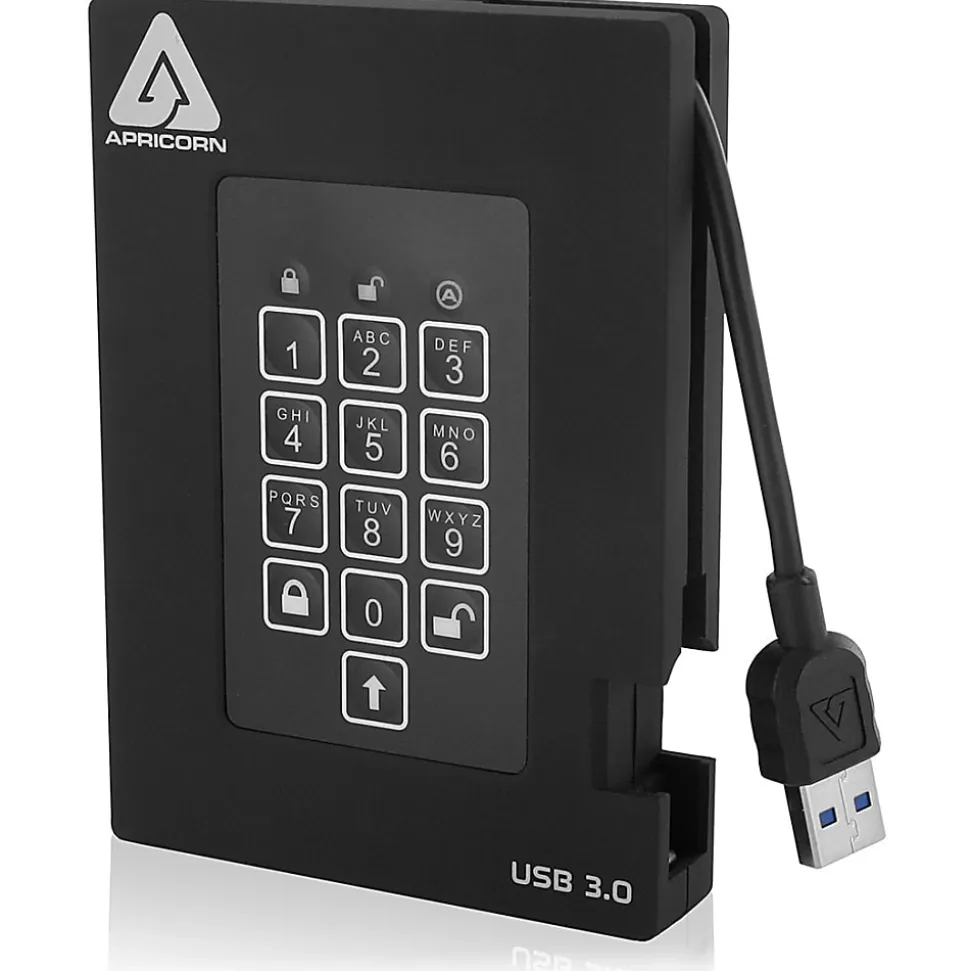 Apricorn Aegis Padlock 1TB External Hard Drive, A25-3PL256-1000F