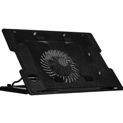 Argom Tech-Adjustable Cooling Pad For Notebooks Up To 17”, 5-7/16”H x 5/8”W x 5-1/2”D, Black