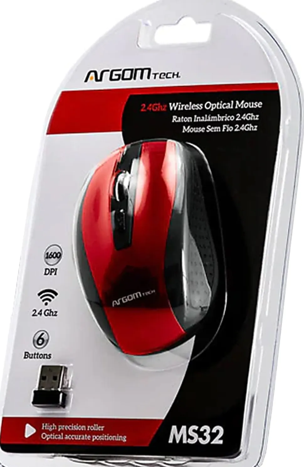 Argom Tech 2.4GHz Wireless Mouse, Full Size, Black, A00082