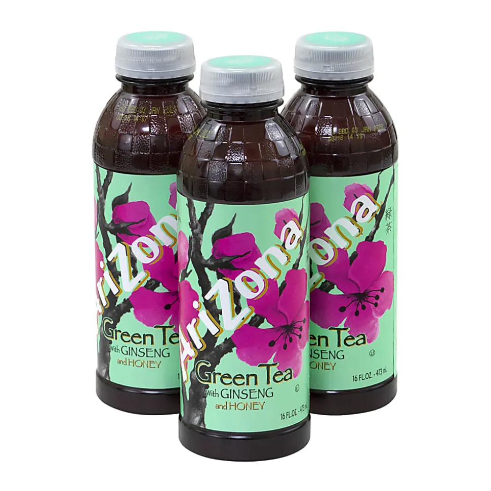 Arizona® Green Tea With Ginseng And Honey, 16 Oz, Carton Of 24