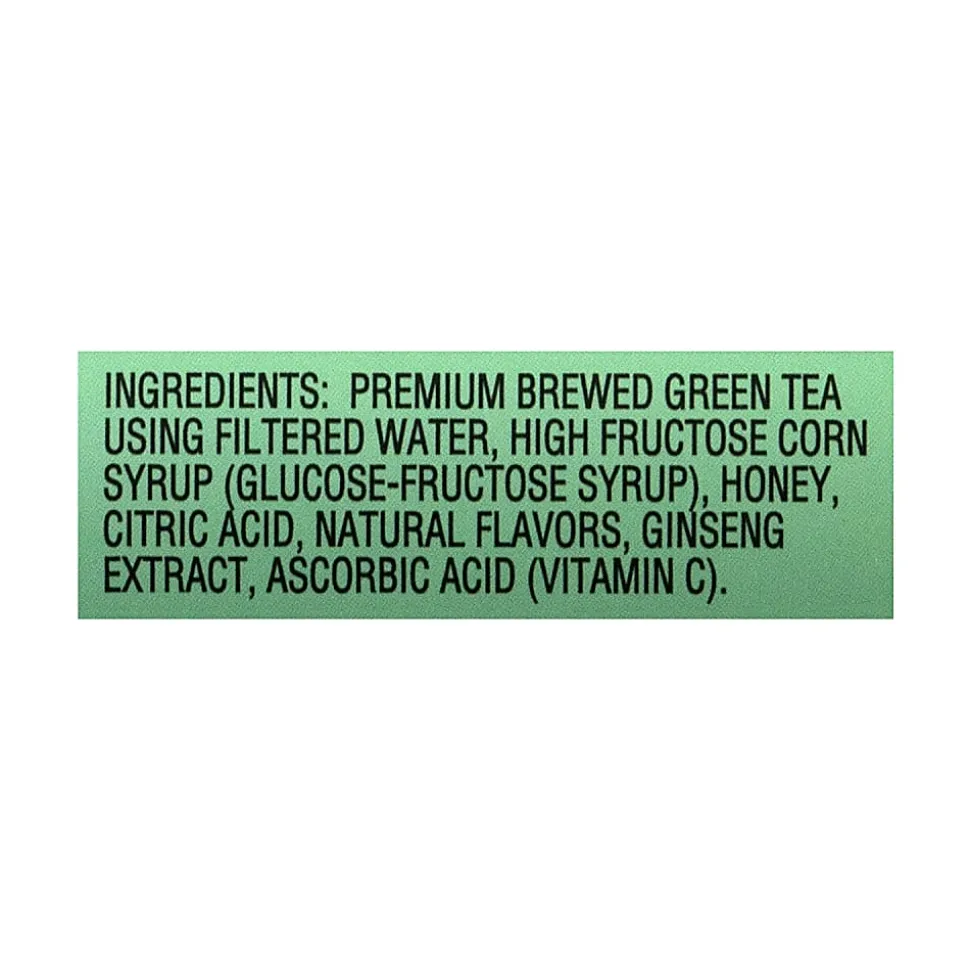 Arizona® Green Tea With Ginseng And Honey, 16 Oz, Carton Of 24