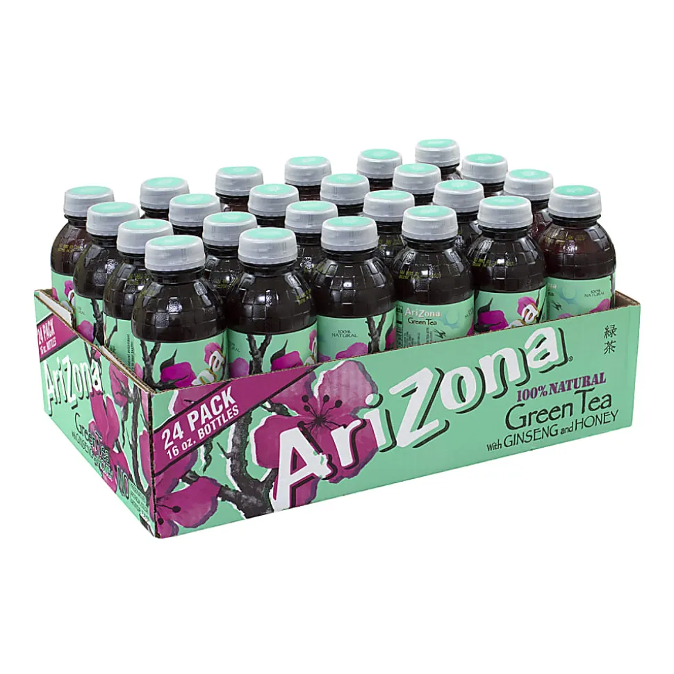 Arizona® Green Tea With Ginseng And Honey, 16 Oz, Carton Of 24