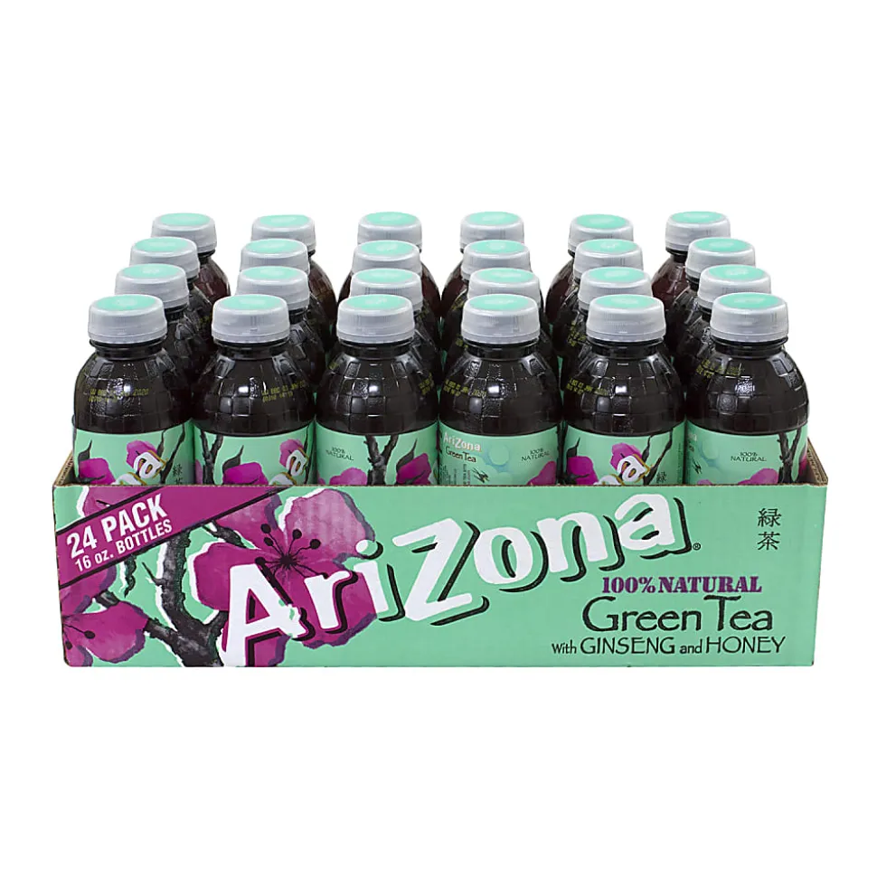 Arizona® Green Tea With Ginseng And Honey, 16 Oz, Carton Of 24