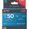 Arrow T50 Type Staples, 3/8" x 3/8", Silver, Pack Of 1,250 Staples