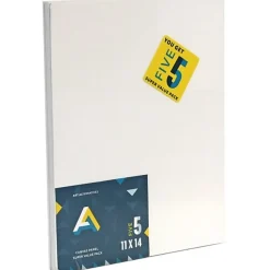 Art Alternatives Canvas Panels, 11"W x 14"H, White, Pack Of 5