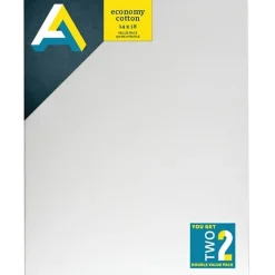 Art Alternatives Economy Cotton Stretched Canvases, 14"W x 18"H, Pack Of 2