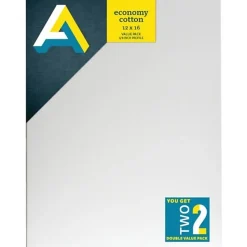 Art Alternatives Economy Cotton Stretched Canvases, 12"W x 16"H, Pack Of 2
