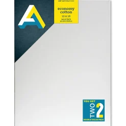 Art Alternatives Economy Cotton Stretched Canvases, 12"W x 16"H, Pack Of 2