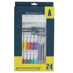 Art Alternatives Get Started Art Set, Acrylic Paint, Set Of 24 Pieces