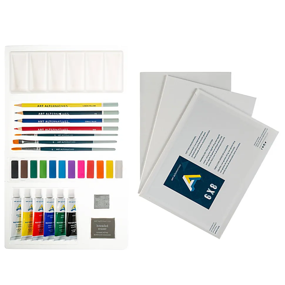 Art Alternatives Get Started Art Set, Watercolor, Set Of 31 Pieces