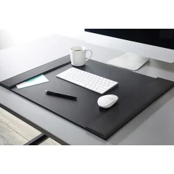 Artistic™ Leatherette Desk Pad With Fold-Out Side Rails, 24" x 19", Black/Gray, Total Qty 1
