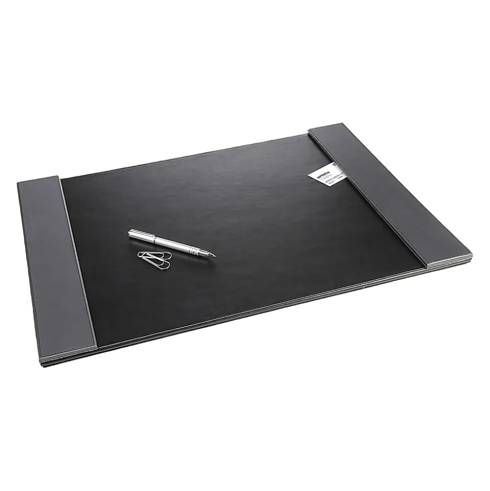 Artistic™ Leatherette Desk Pad With Fold-Out Side Rails, 24" x 19", Black/Gray, Total Qty 1