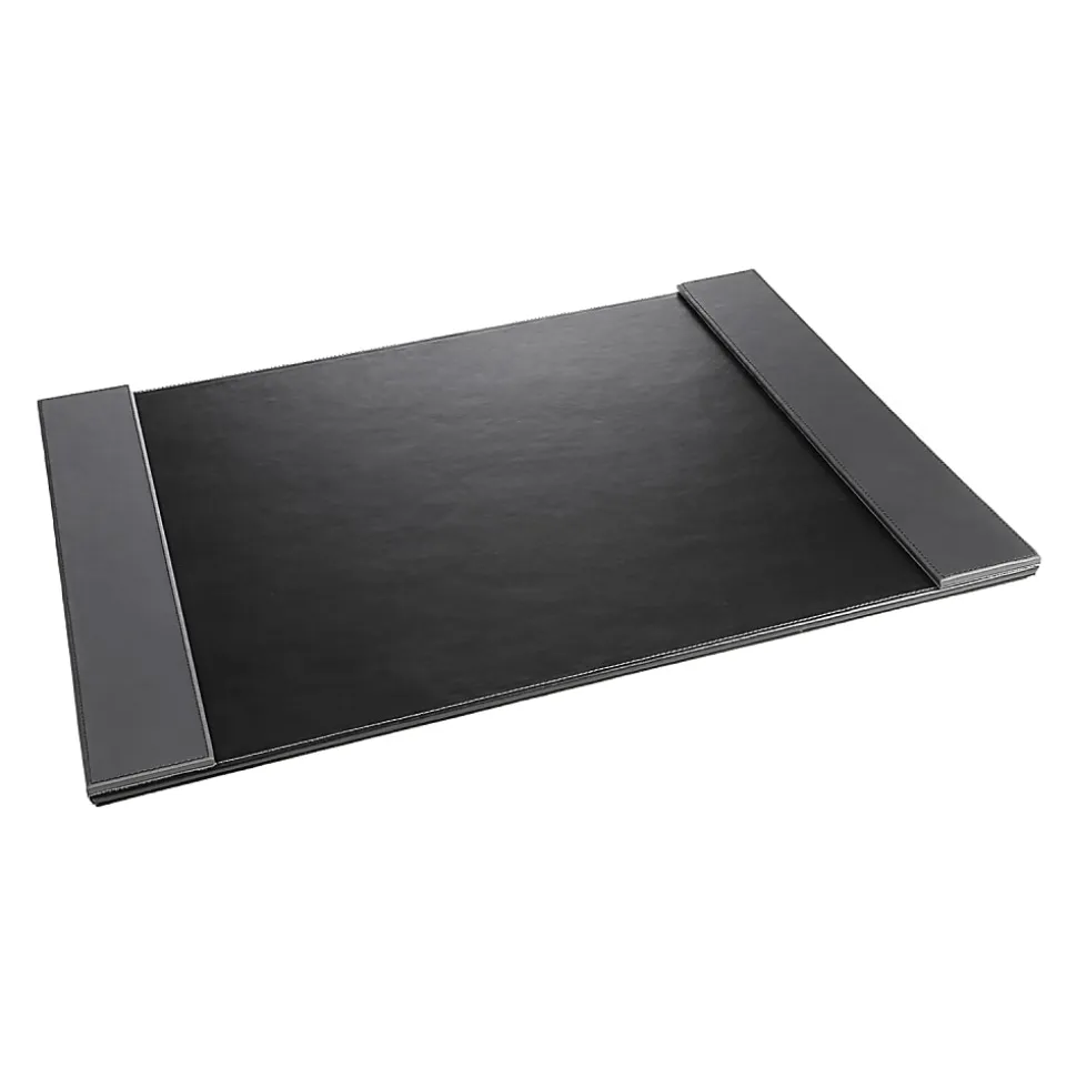 Artistic™ Leatherette Desk Pad With Fold-Out Side Rails, 24" x 19", Black/Gray, Total Qty 1