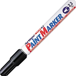 Artline Paint Marker, Bullet Point, 2.3 mm, Aluminum Barrel, Black Ink