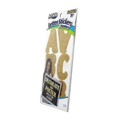 Artskills® Alpha Stickers, 2", Gold Glitter, Pack Of 72