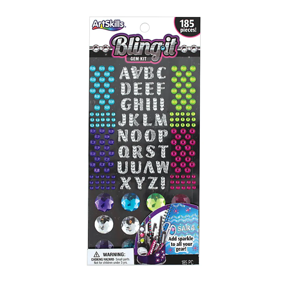 Artskills® Bling-It Gem Kit, 10"H x 4 1/2"W x 1/4"D, Assorted Colors