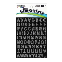 Artskills® Gem Alphabet Stickers, Small, 1/2", Custom, Silver, Pack Of 150