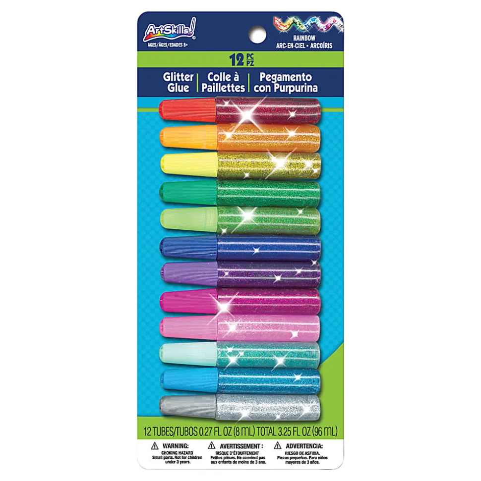 ArtSkills® Glitter Glue, Assorted, Pack Of 12