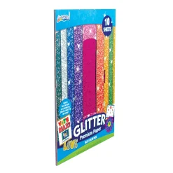 Artskills® Glitter Premium Paper, 9" x 12", Assorted, Pack Of 10