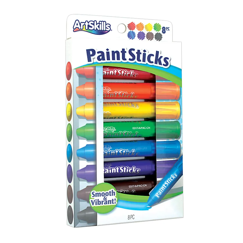 Artskills® Paint Sticks, 0.14 Oz, Assorted Colors, Pack Of 8