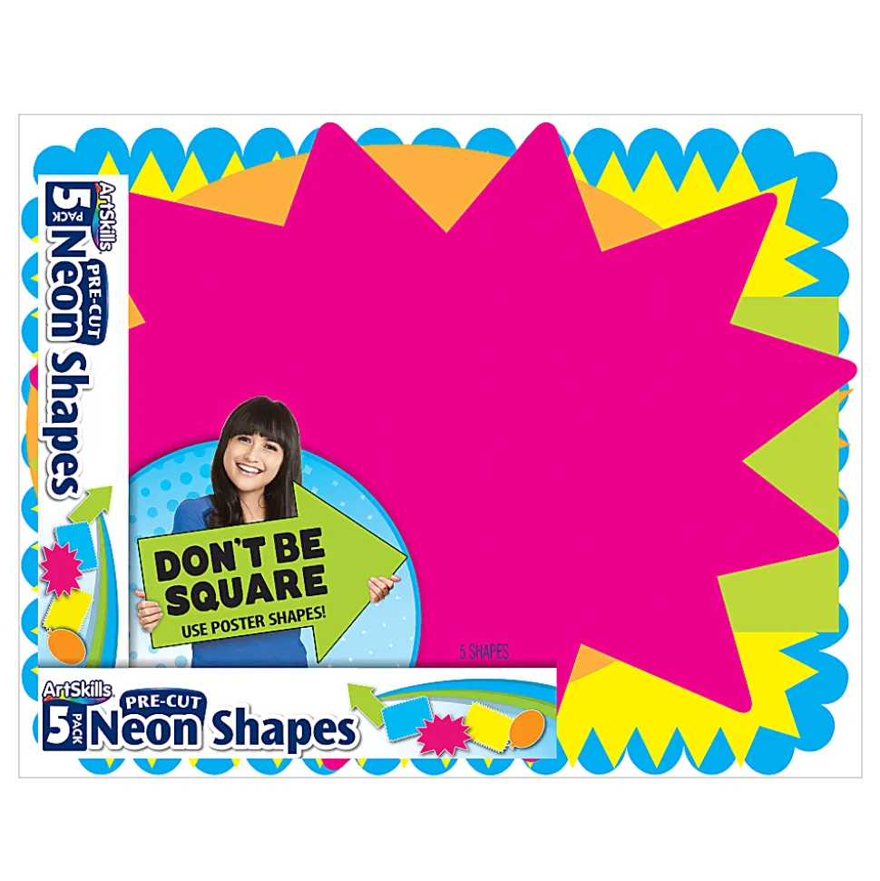 ArtSkills® Poster Board Pre-Cut Shapes, 11 1/2" x 14", Pack Of 5