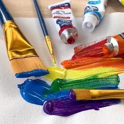 Artskills® Premium Craft Brushes, Natural Bristles, Blue Handle, Set Of 6