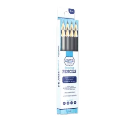 ArtSkills® Premium Drawing Pencils, 2.5 mm, 2B/2H/6B/HB Hardness, Black, Pack of 8