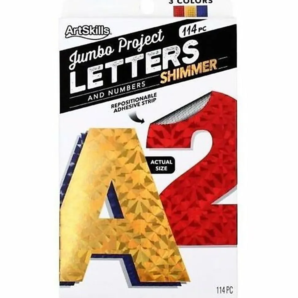 ArtSkills® Quick Letters, 4", Assorted Holographic Colors, Pack Of 108