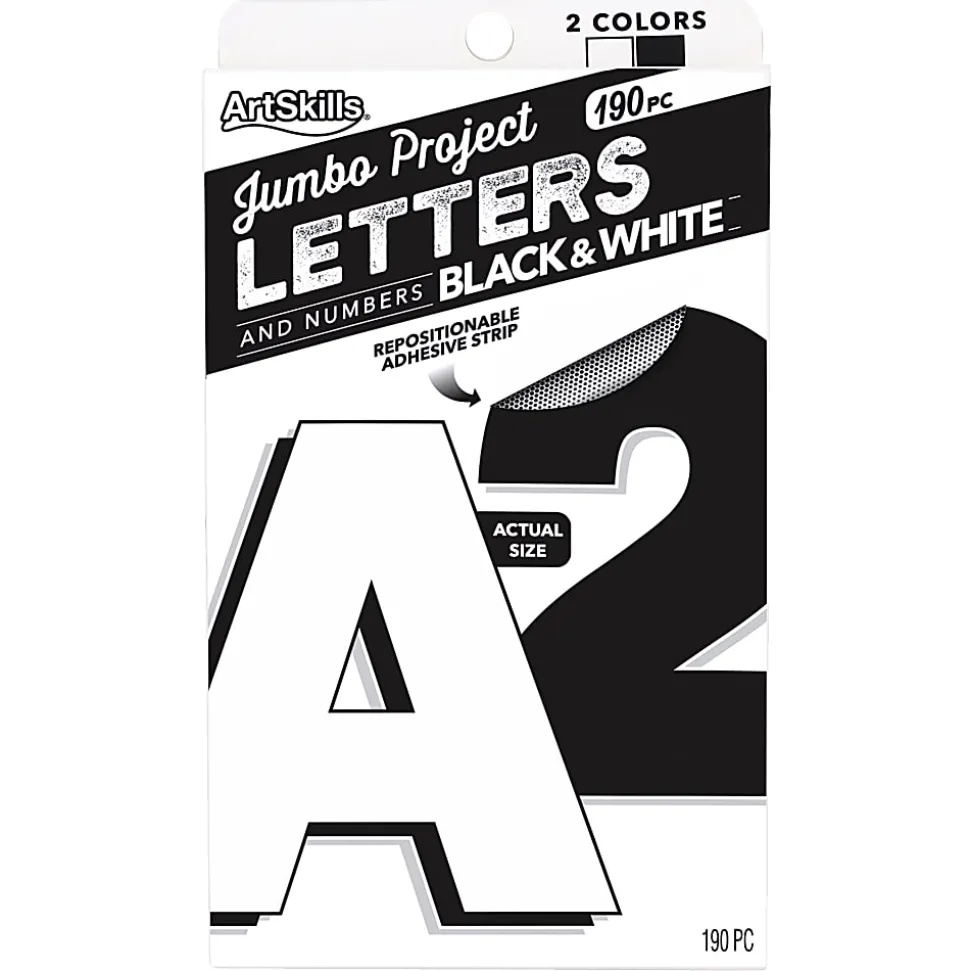 ArtSkills® Quick Letters, 4", Black/White, Pack Of 180