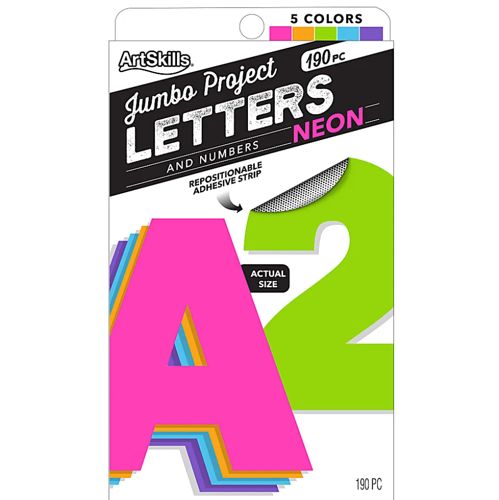 ArtSkills® 100% Recycled Quick Letters, 4", Assorted Colors, Pack Of 180