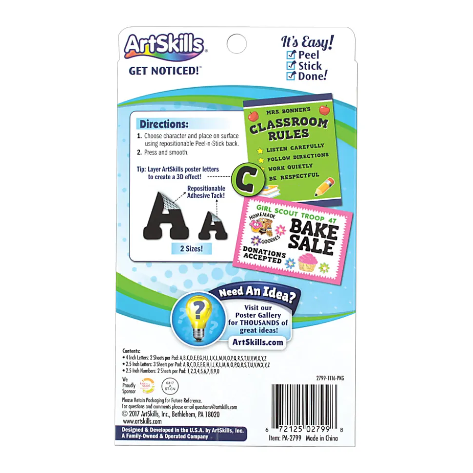 Artskills® Repositionable Letters, Black, Pack Of 150