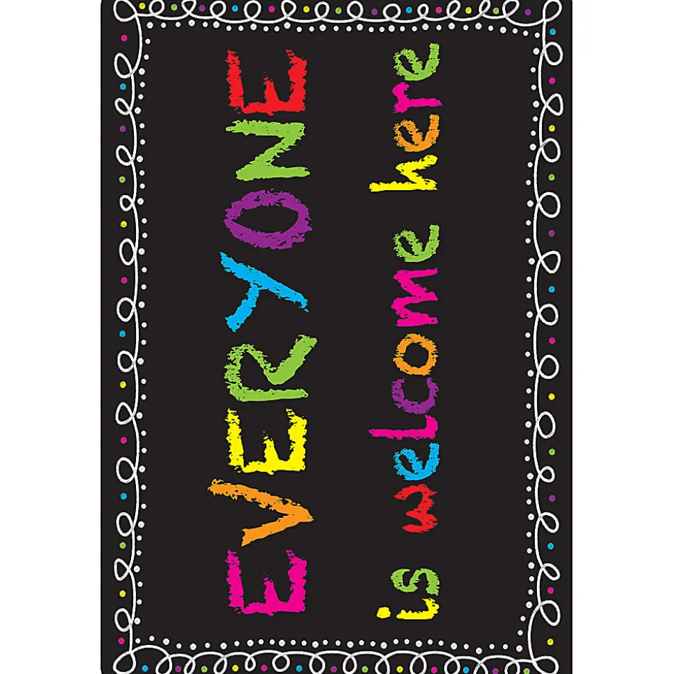 Ashley Smart Poly Computer Mouse Pad, 8" x 10", Everyone Is Welcome Here Chalk Loop, Pack Of 6 Mouse Pads