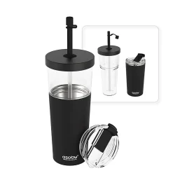 Asobu Marina 2-in-1 Tumbler, 28 Oz, Black