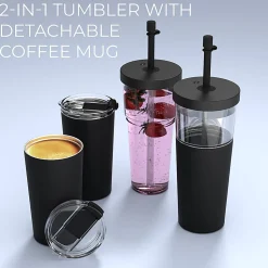 Asobu Marina 2-in-1 Tumbler, 28 Oz, Black