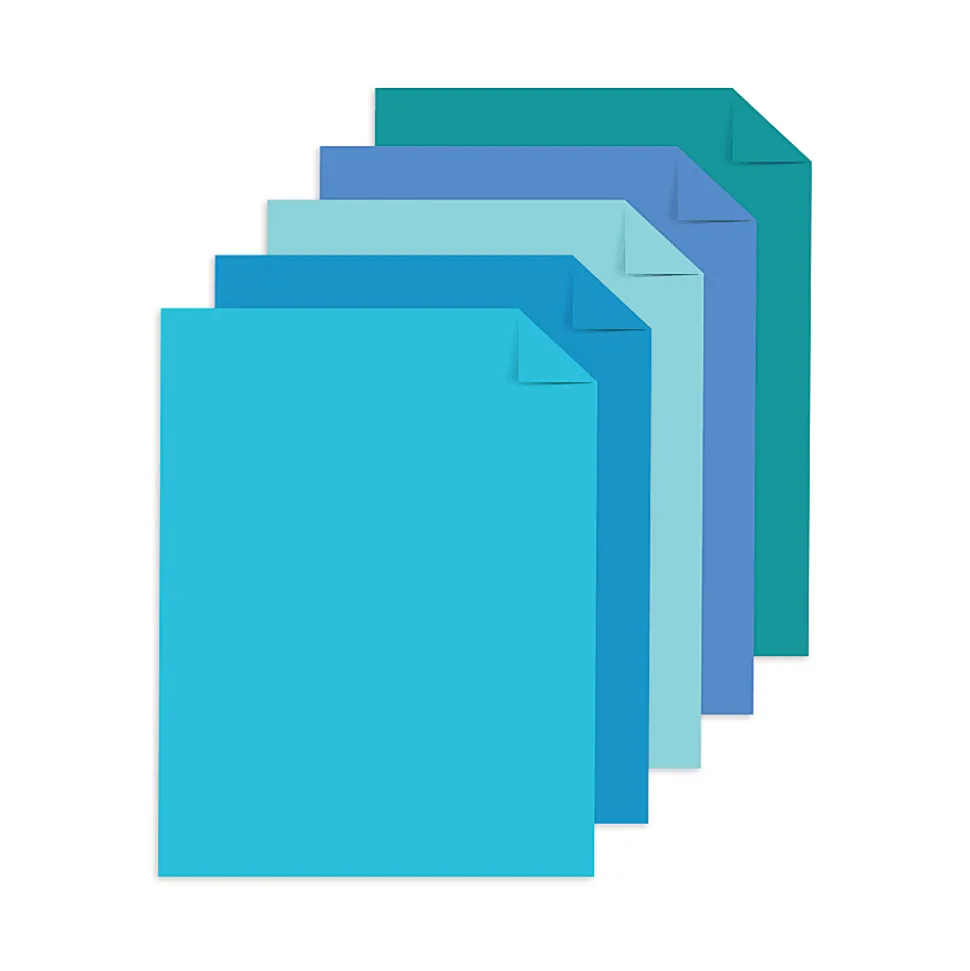 Astrobrights Color Laser Paper, Galactic Blues Assortment, Letter (8-1/2" x 11"), 100 Sheets Per Ream, 24 Lb, 96 Brightness