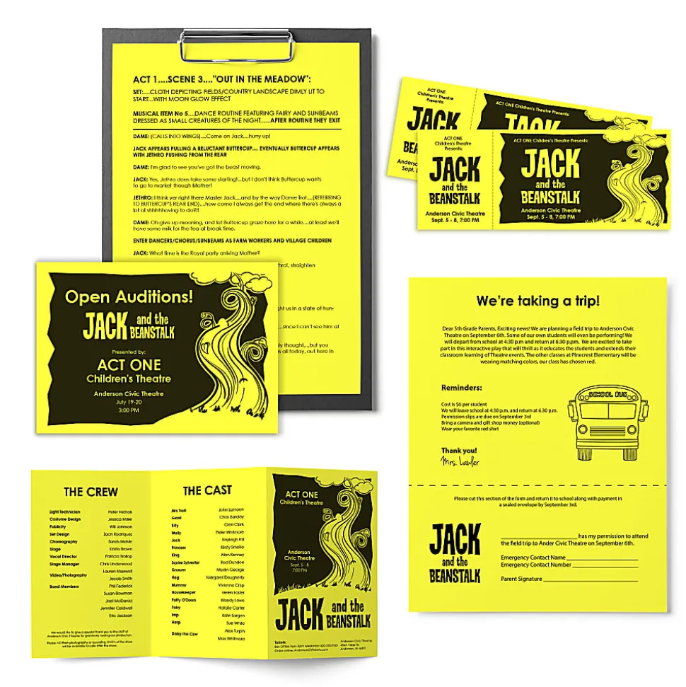 Astrobrights® Color Multi-Use Printer & Copy Paper, 1 Ream, Lift-Off Lemon, Letter (8.5" x 11"), 500 Sheets Per Ream, 24 Lb, 94 Brightness