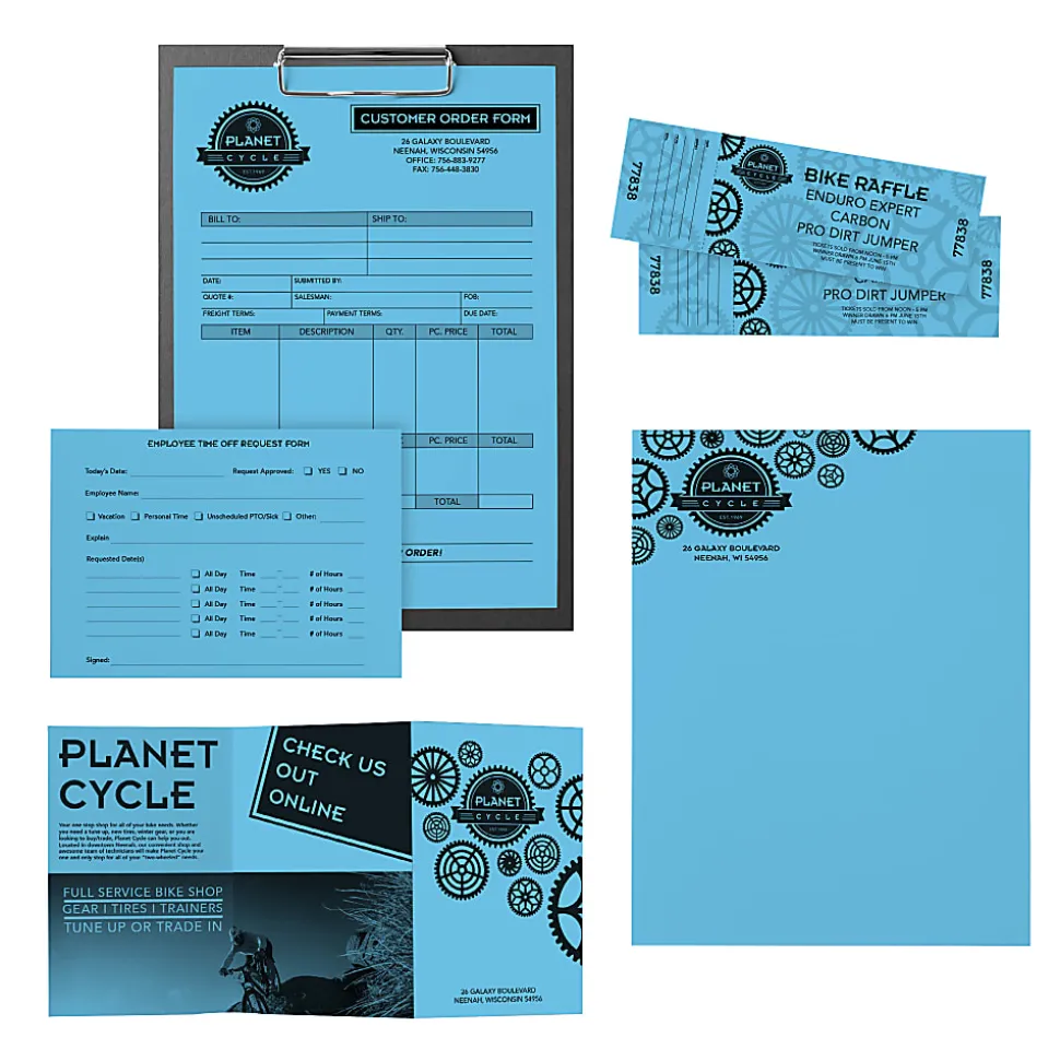 Astrobrights® Color Multi-Use Printer & Copy Paper, 1 Ream, Lunar Blue, Letter (8.5" x 11"), 500 Sheets Per Ream, 24 Lb, 94 Brightness