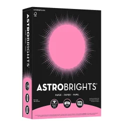 Astrobrights® Color Multi-Use Printer & Copy Paper, 1 Ream, Pulsar Pink, Letter (8.5" x 11"), 500 Sheets Per Ream, 24 Lb, 94 Brightness