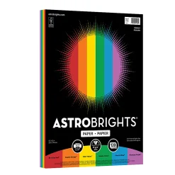 Astrobrights Color Paper, 8-1/2" x 11",  Primary Assortment, Total Qty 120