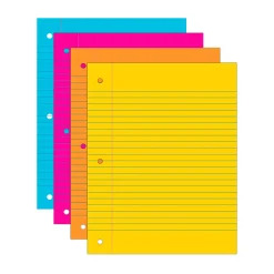 Astrobrights® Filler Paper, 8" x 10 1/2", Wide Ruled, 20 Lb, FSC® Certified, Assorted Colors, Pack Of 100 Sheets