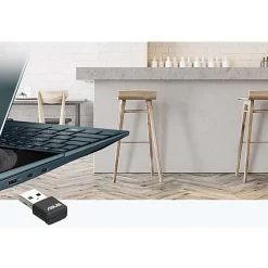Asus USB-AX55 Nano IEEE 802.11ax Dual Band Wi-Fi Adapter for Computer, Notebook - USB 2.0 Type A - 1.76 Gbit/s - 2.40 GHz ISM - 5 GHz UNII - External